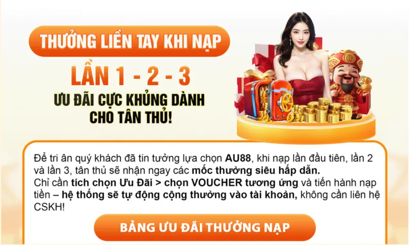 Những ưu đãi hấp dẫn khi bạn lần đầu đăng nhập AU88